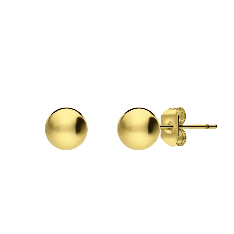 Stalen goldplated oorknoppen 6mm