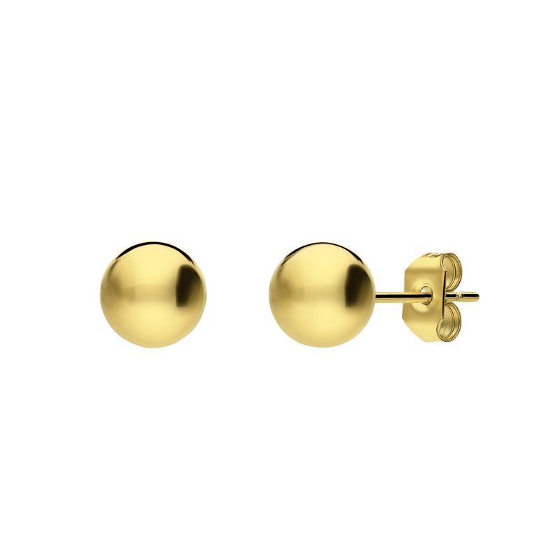 Stalen goldplated oorknoppen 7mm