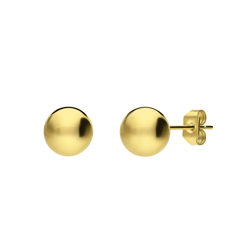 Stalen goldplated oorknoppen 8mm