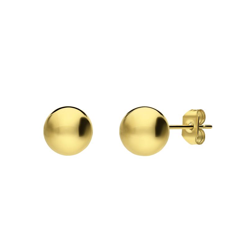 Stalen goldplated oorknoppen voor dames