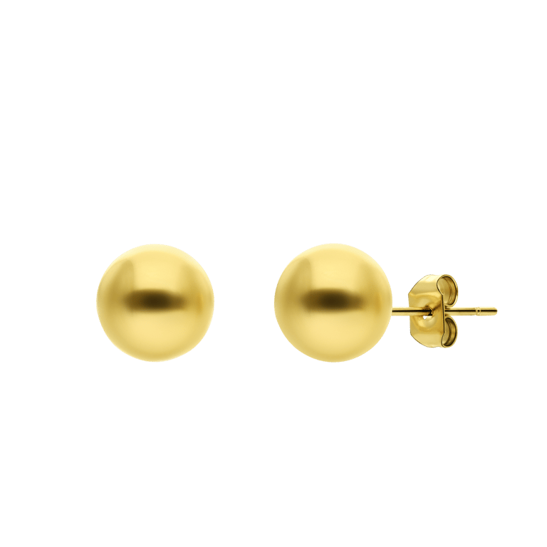 Stalen goldplated oorknoppen 9mm