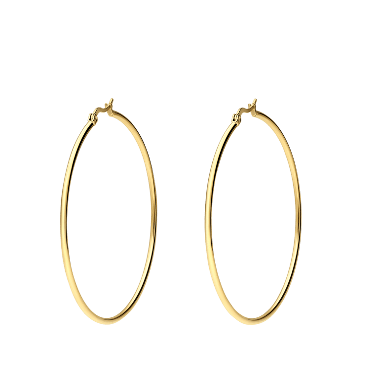 Stalen goldplated oorringen 55mm