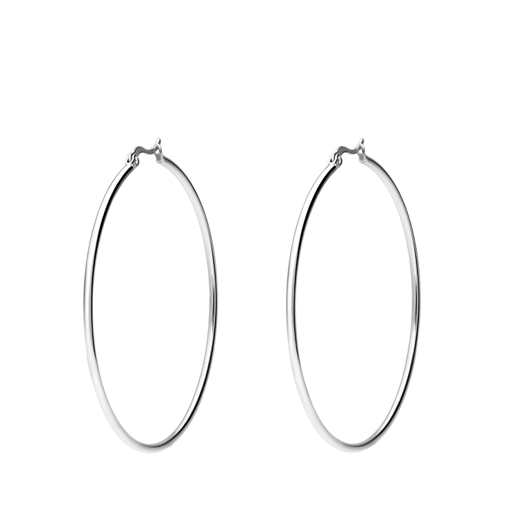 Stainless steel oorringen 60mm voor dames