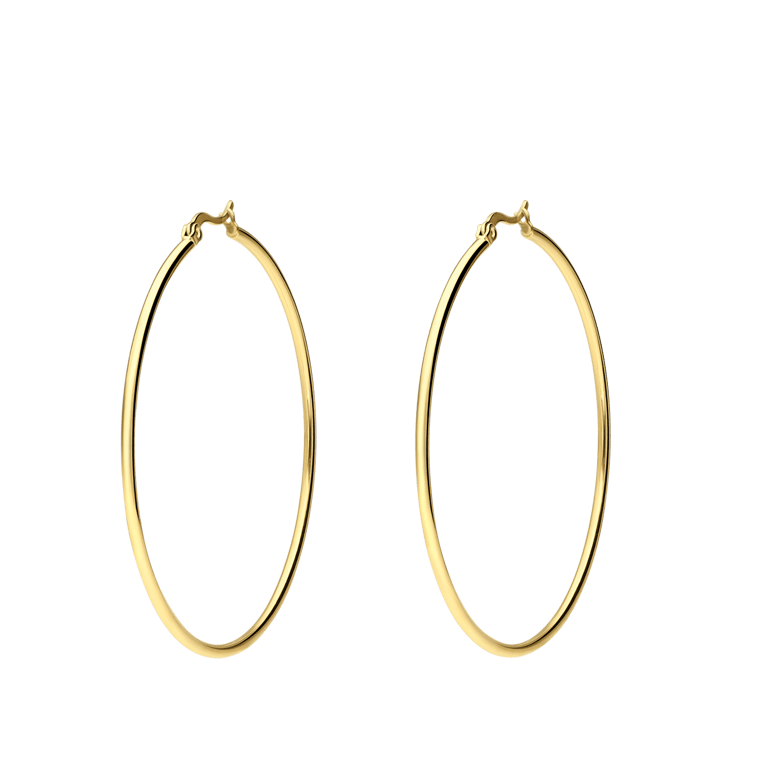 Stalen goldplated oorringen 60mm