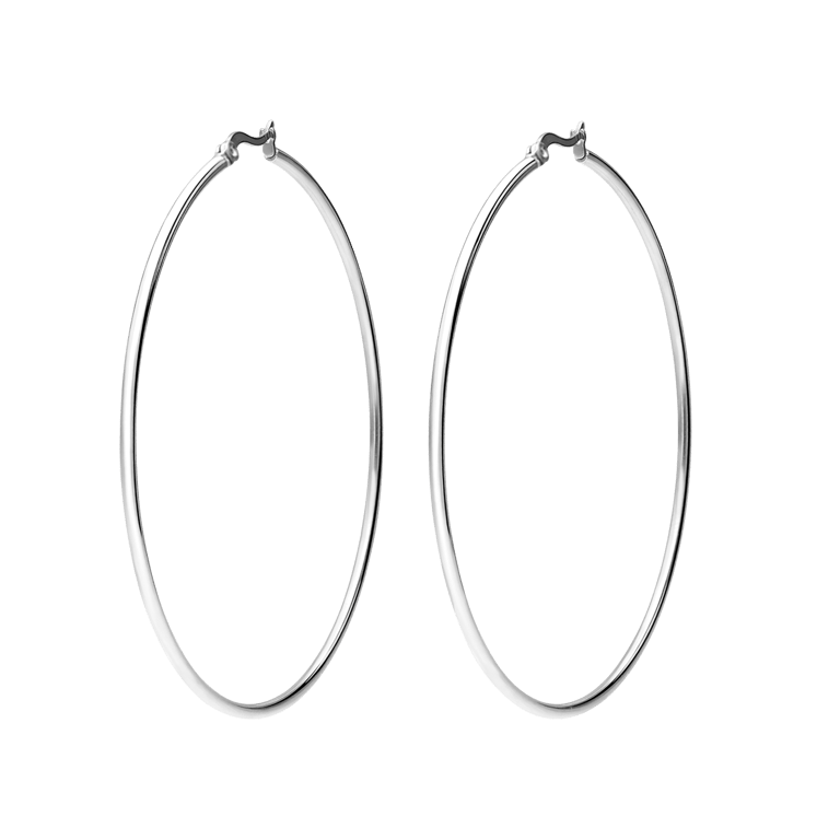 Stainless steel oorringen 70mm voor dames