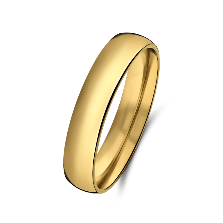 Stainless steel goldplated ring 4mm