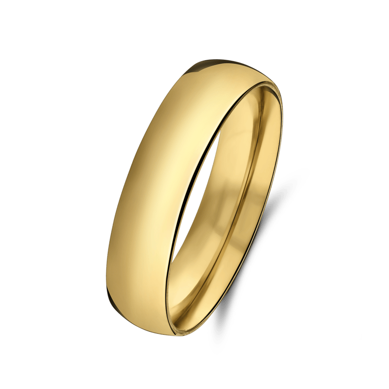 Stalen goldplated ring 5mm