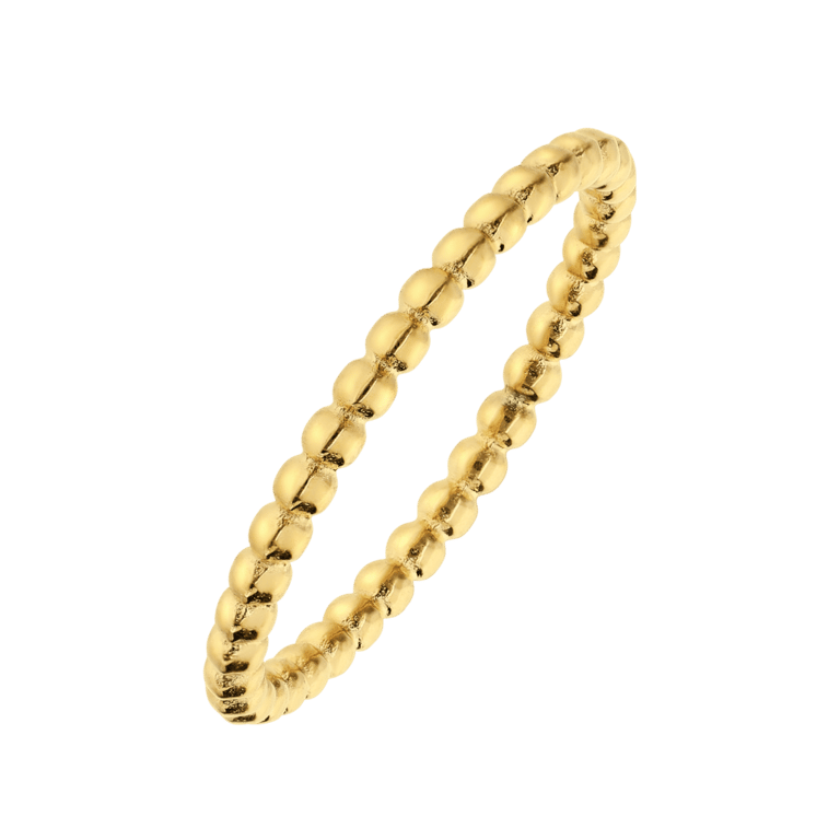 Stainless steel goldplated ring bolletje 2mm
