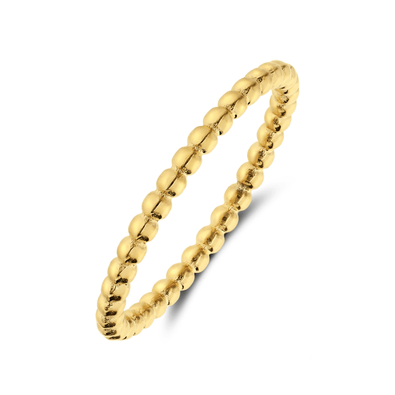 Stalen goldplated ring bolletje 3mm