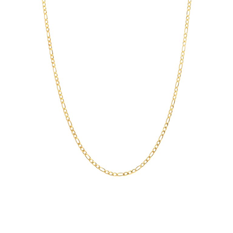 Stainless steel goldplated figaro ketting unisex 2mm breed
