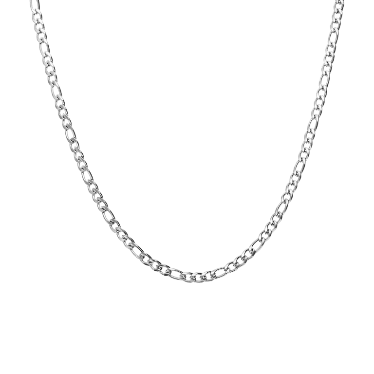 Halskette aus Edelstahl, mit Figaroglied, 3 mm