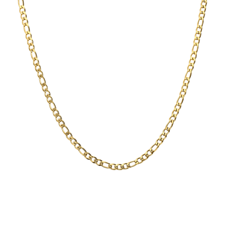 Edelstahl vergoldete Figaro-Kette Unisex 3 mm breit