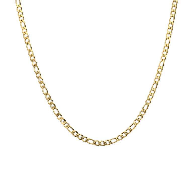 Stalen goldplated ketting figaro 3mm