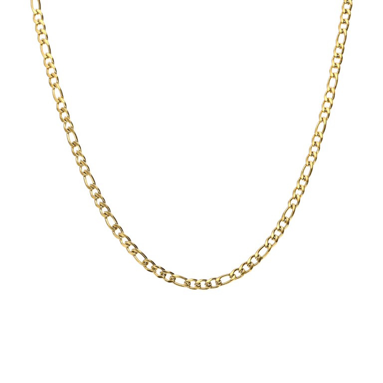 Stalen goldplated ketting figaro 4mm