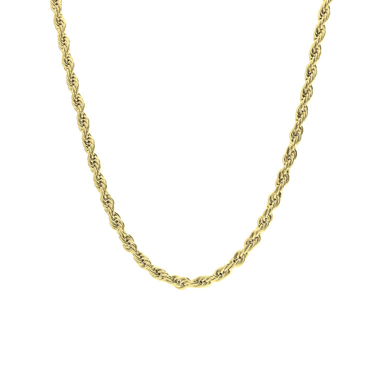 Stainless steel goldplated schakelketting 3mm voor dames