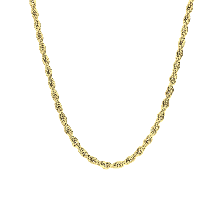 Stalen goldplated schakelketting 3mm voor dames