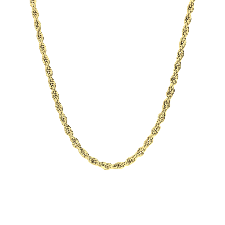 Stalen goldplated ketting koord 4mm