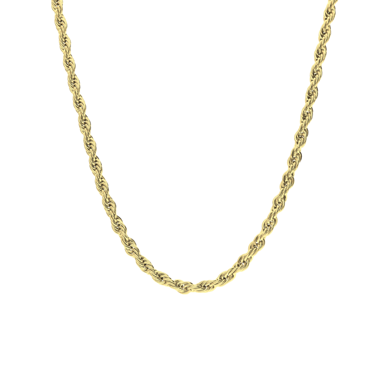 Stalen goldplated schakelketting 4mm voor dames