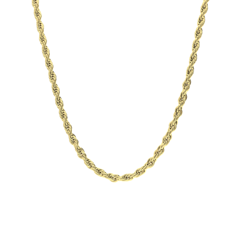 Stalen goldplated schakelketting 4mm