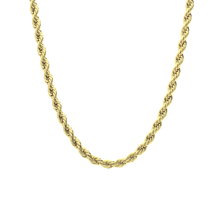 Stalen goldplated schakelketting 5mm voor dames