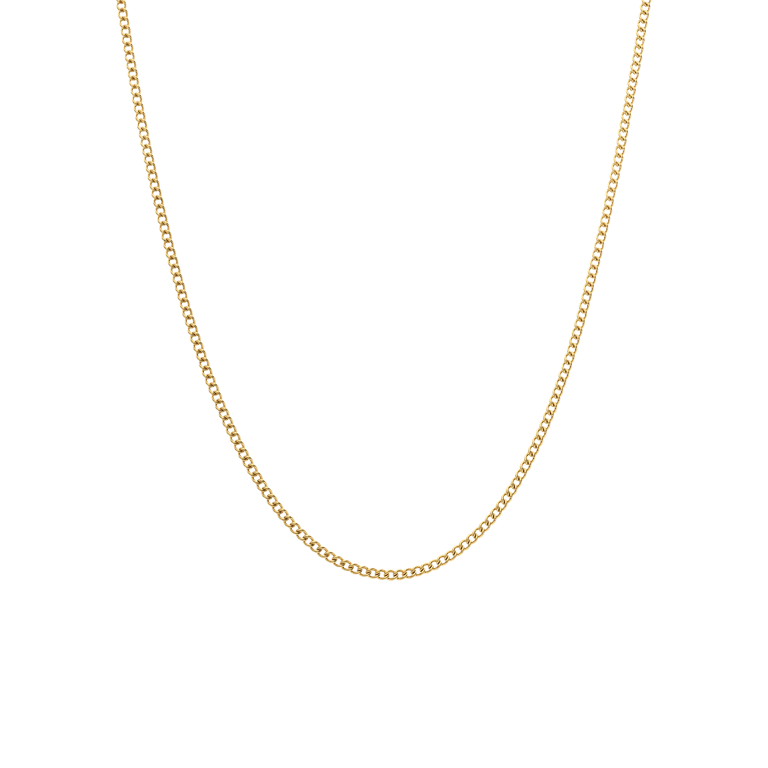 Stalen goldplated ketting gourmet 2mm