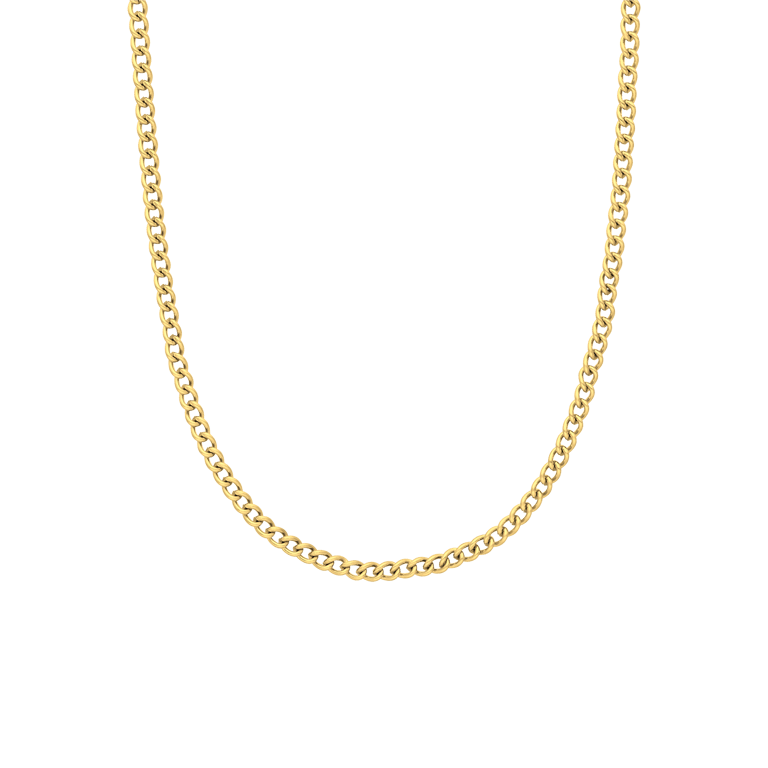 Stainless steel goldplated schakelketting 3mm voor dames