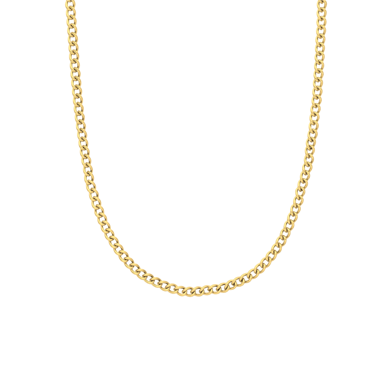 Stalen goldplated ketting gourmet 3mm