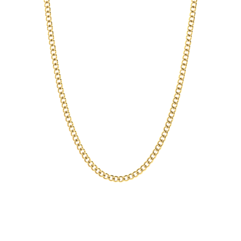 Stainless steel goldplated schakelketting 4mm voor dames