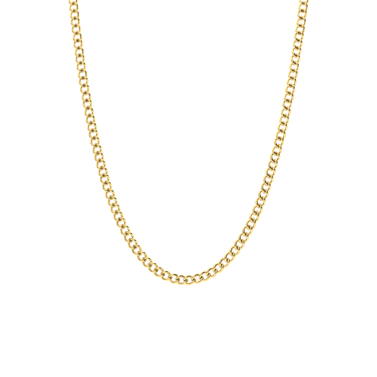 Stalen goldplated ketting gourmet 4mm