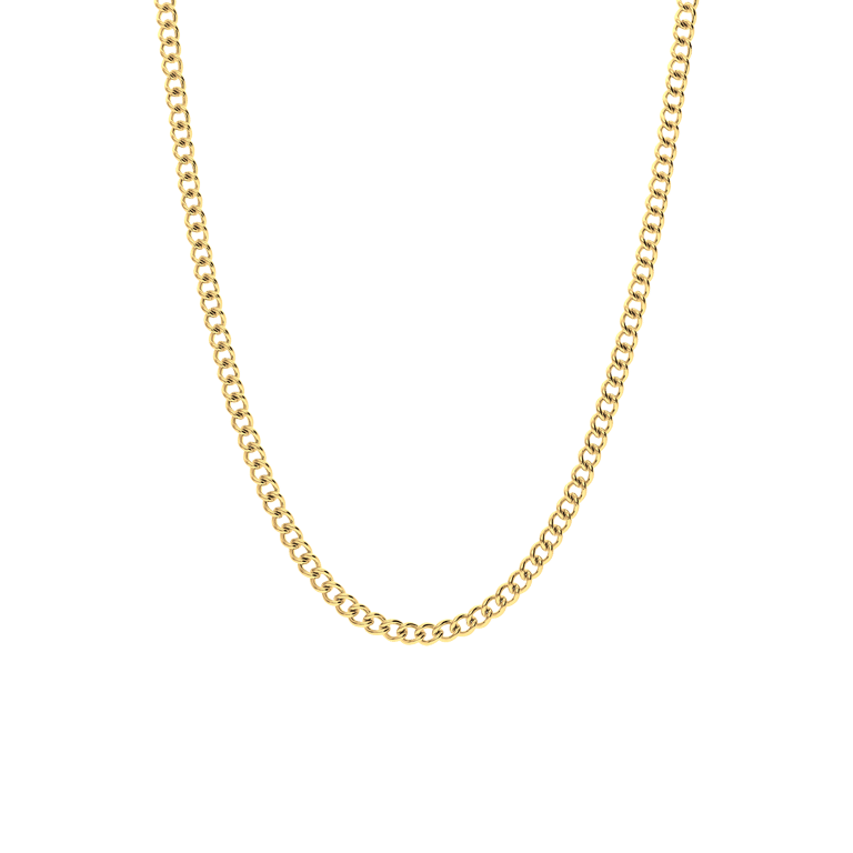 Stalen goldplated schakelketting 4mm voor dames