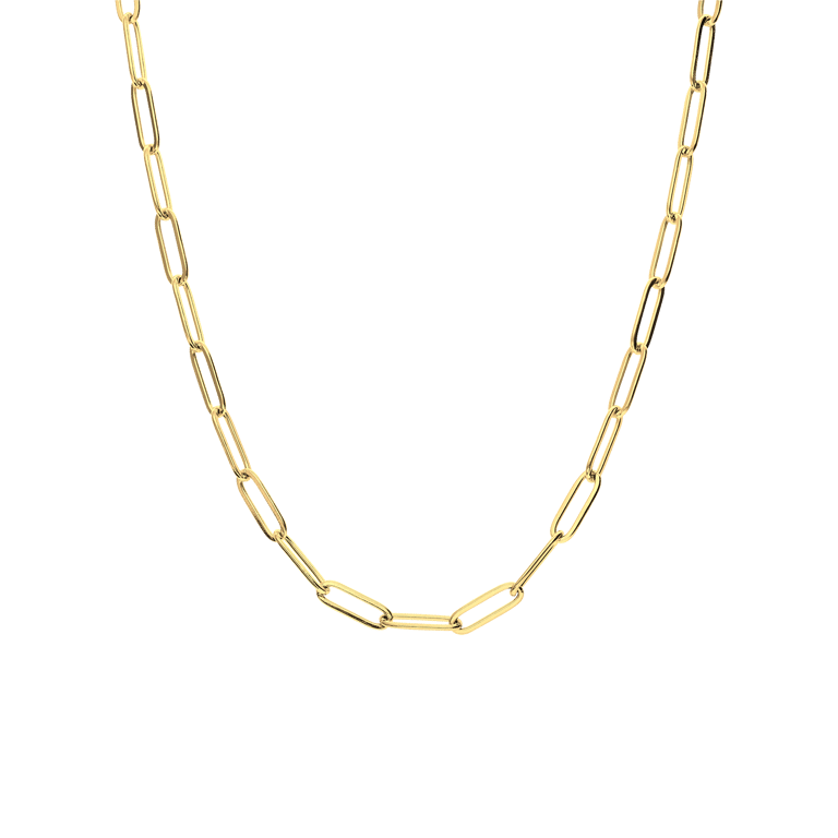 Stalen goldplated ketting closed forever 4mm