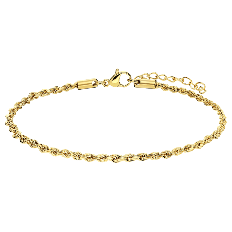Stainless steel goldplated schakelarmband 2,5mm