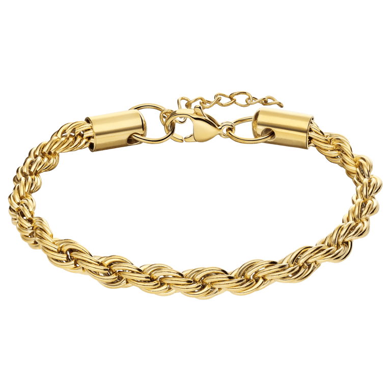 Stainless steel goldplated schakelarmband 5mm