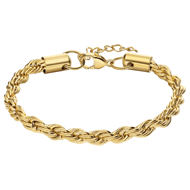 Stalen goldplated schakelarmband 5mm