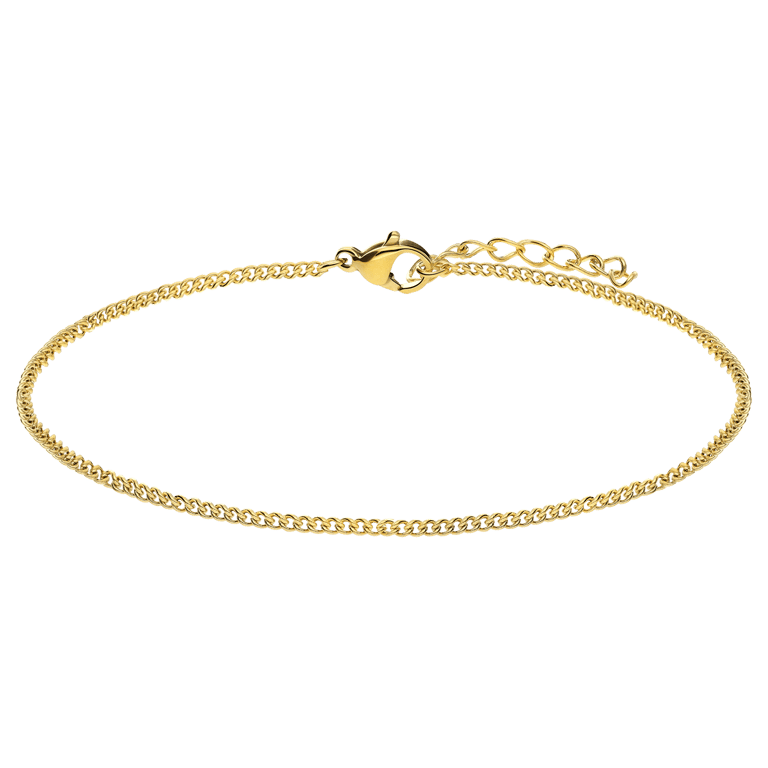 Armband aus Edelstahl, vergoldet, Gourmet-Glied, 2 mm