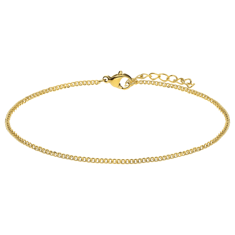 Stalen goldplated armband gourmet 2mm