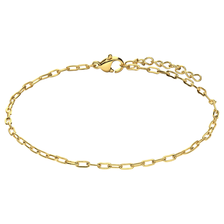 Stainless steel goldplated schakelarmband 2mm