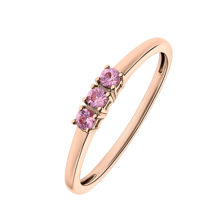 Ring, 585 Rotgold, Saphir in Rosa