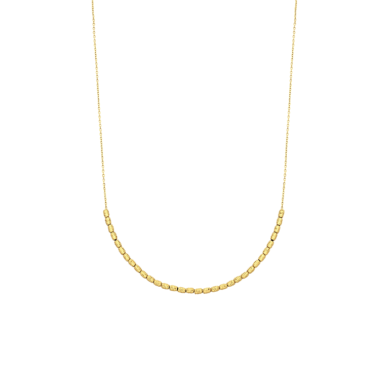 14 Karaat geelgouden collier diamond cut