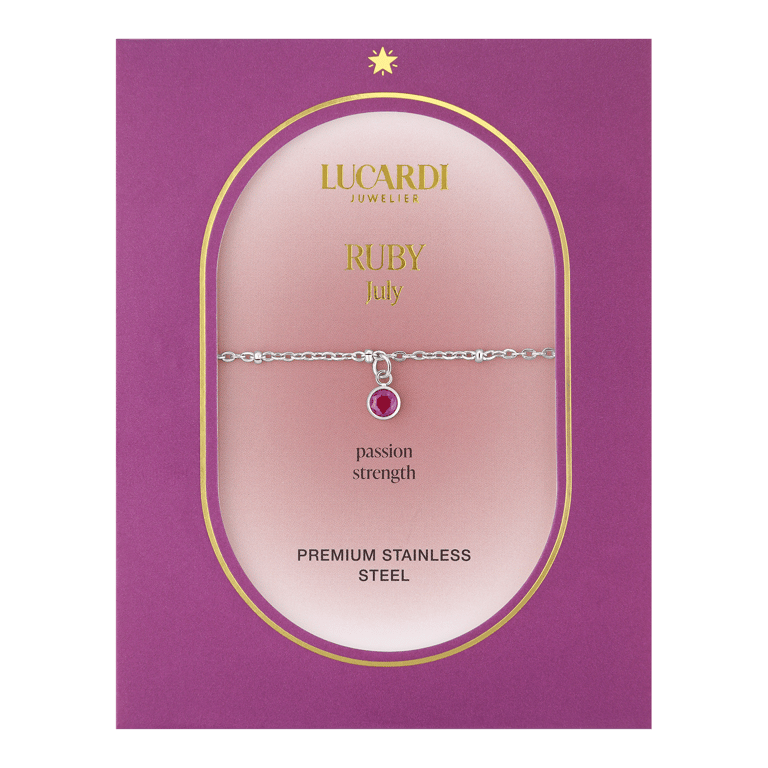 Stainless steel armband geboortesteen juli