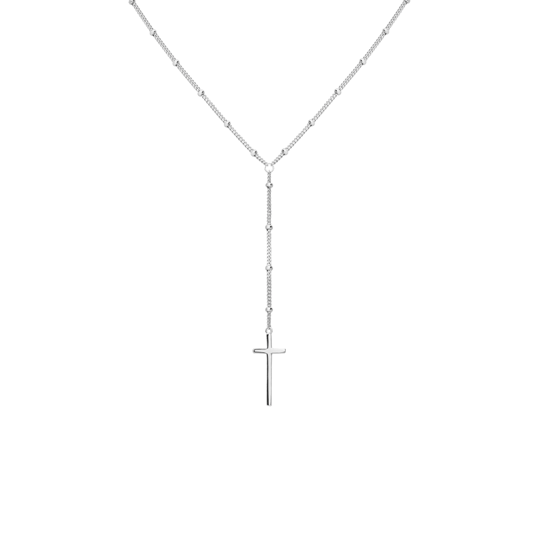 Halskette aus 925er Silber mit Anhänger, Kreuz