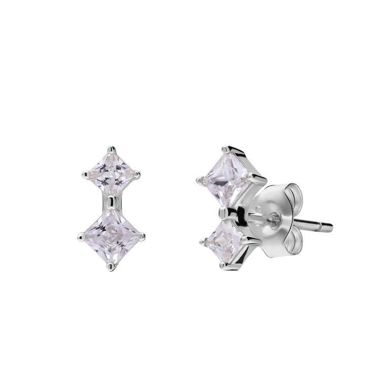 Ohrstecker aus 925er Silber, 2 Quadrate