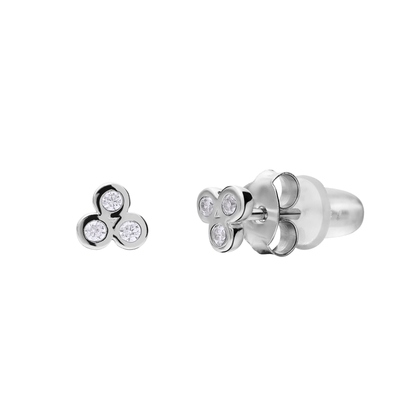 Ohrstecker, 925 Silber, 3 Zirkonia