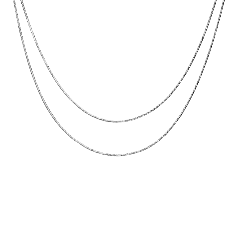 Halskette aus 925er Silber, doppelreihig