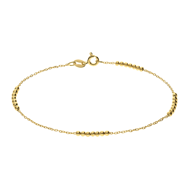 Zilveren goldplated armband bolletjes