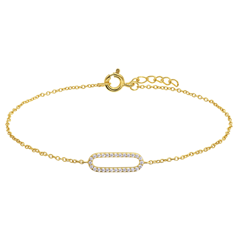 Zilveren goldplated armband met zirkonia voor dames