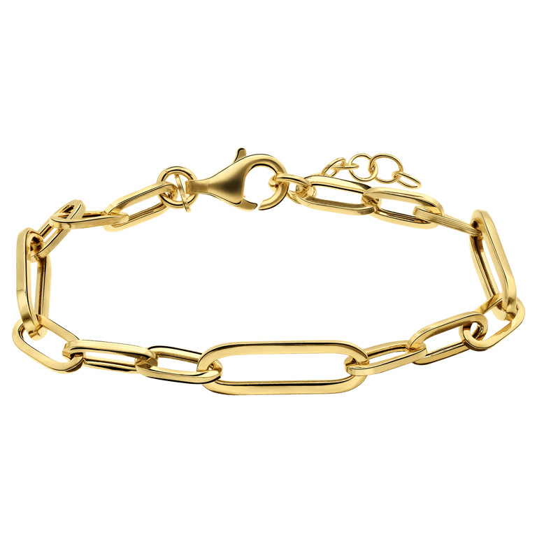 Büroklammer-Armband, 925 Silber, vergoldet
