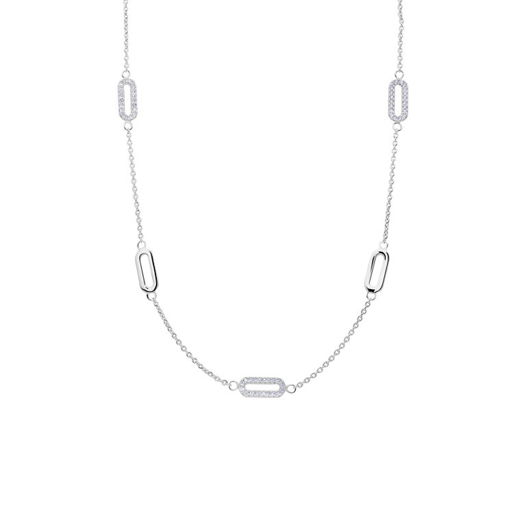 Halskette aus 925er Silber mit ovalen Anhängern