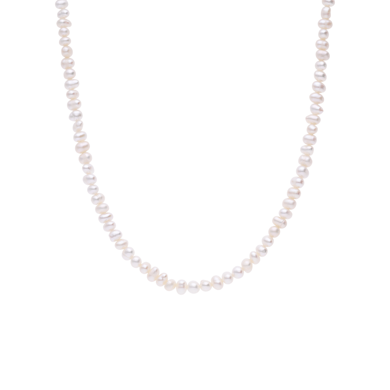 Halskette, 925 Silber, vergoldet, Süßwasserperle