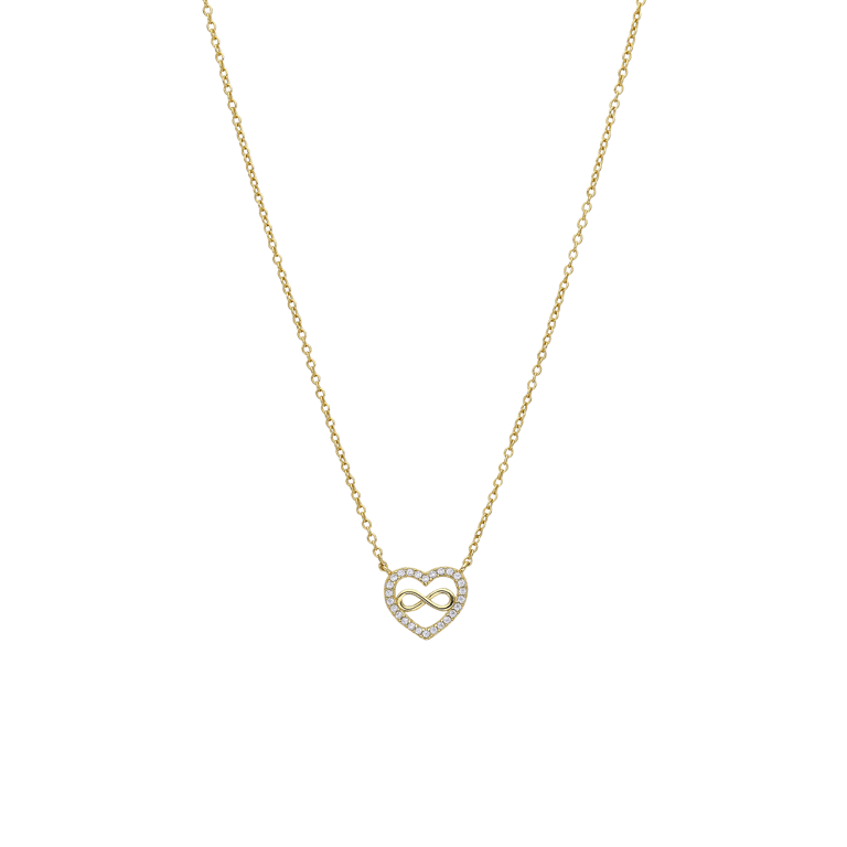 Zilveren goldplated ketting met hanger hart voor dames